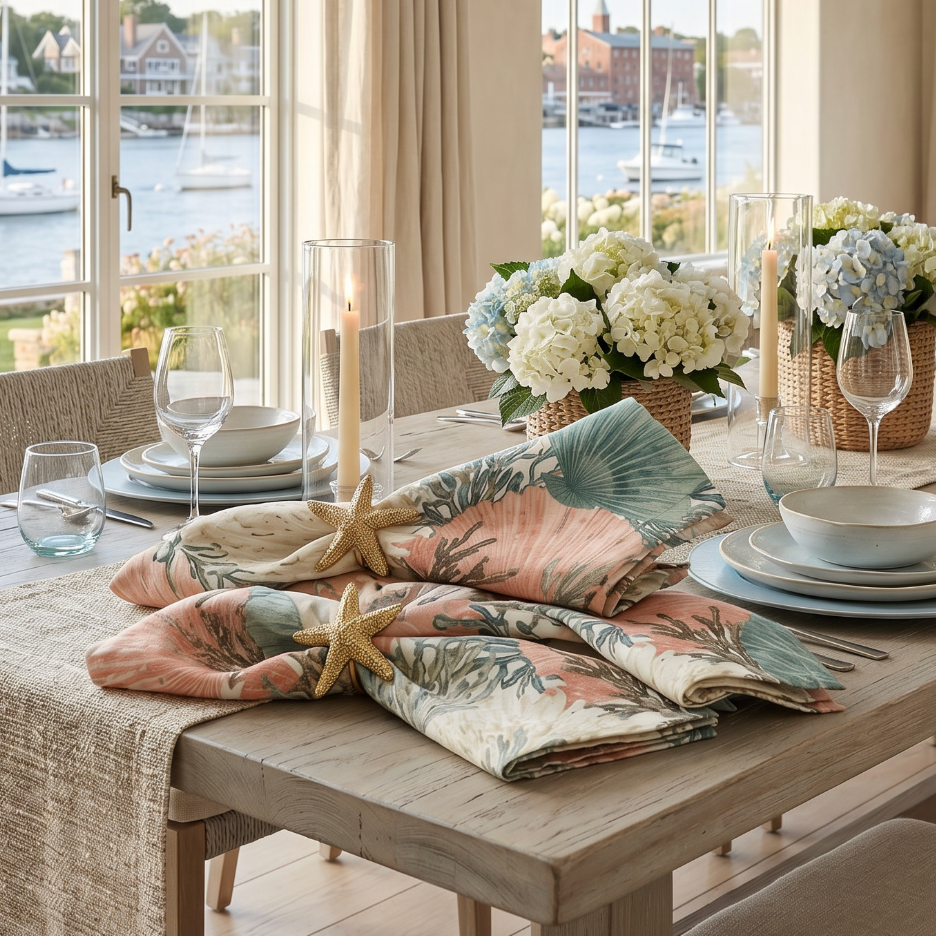 Coralina Linen Napkins (Set of 4)  Home Decor