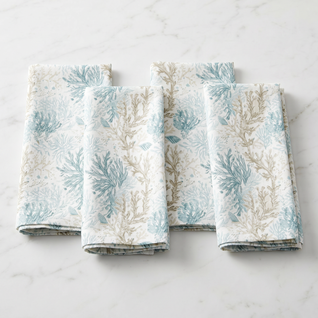 Coral Cove Linen Napkins (Set of 4)  Home Decor
