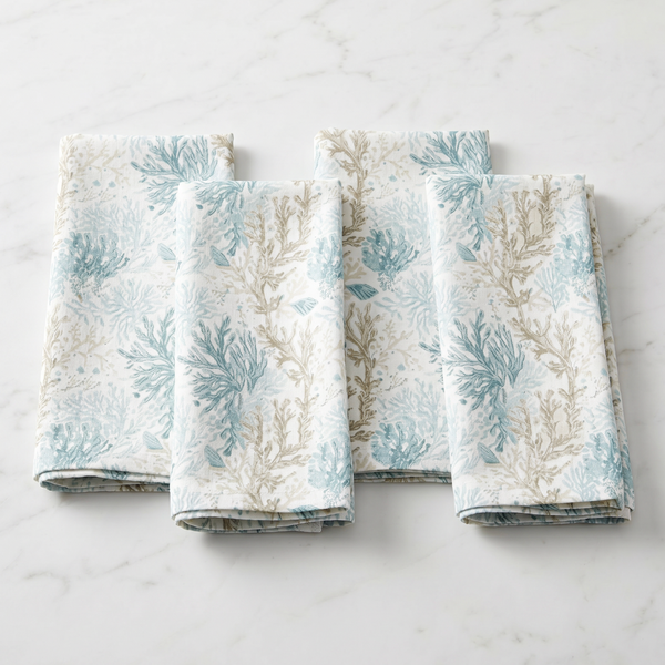 Coral Cove Linen Napkins (Set of 4)  Home Decor