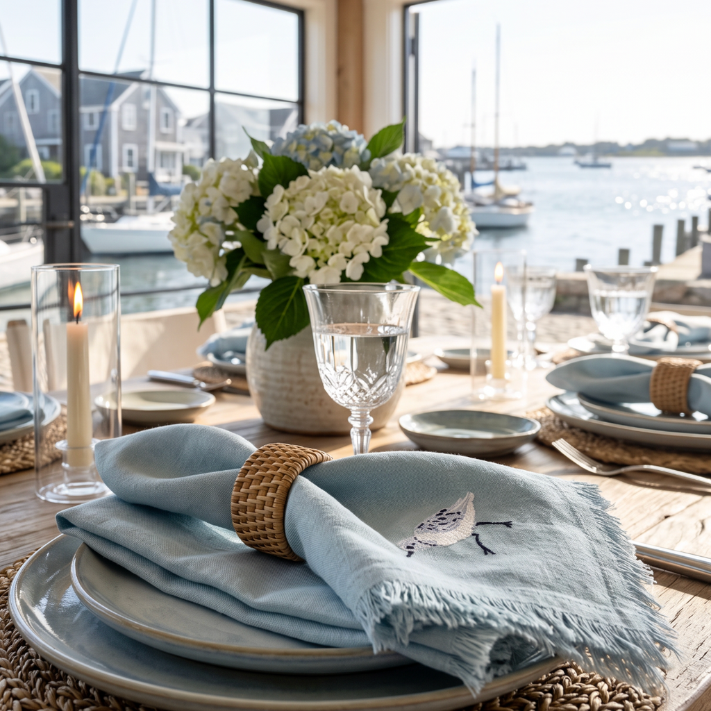Piping Plover Linen Napkins (Set of 4)