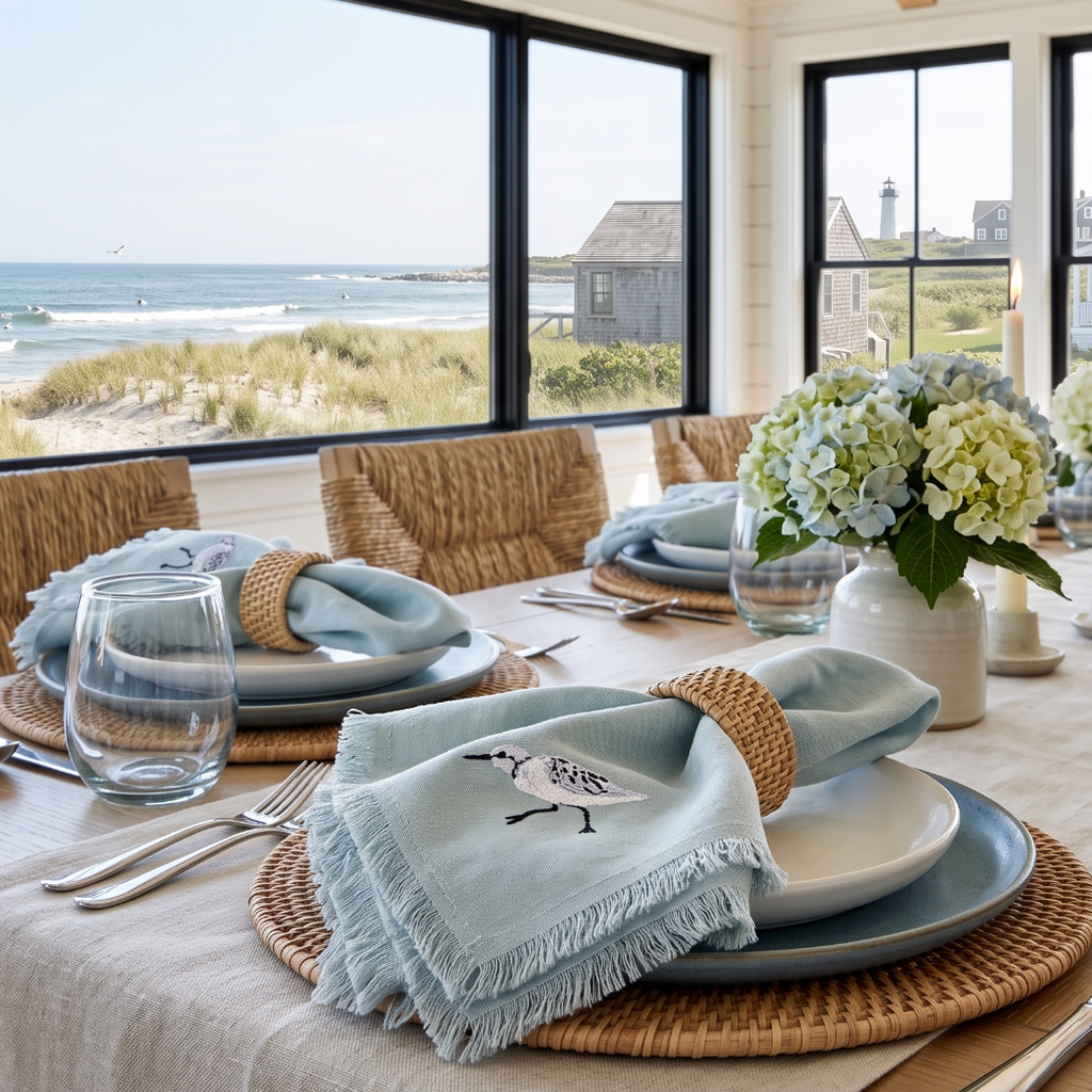 Piping Plover Linen Napkins (Set of 4)