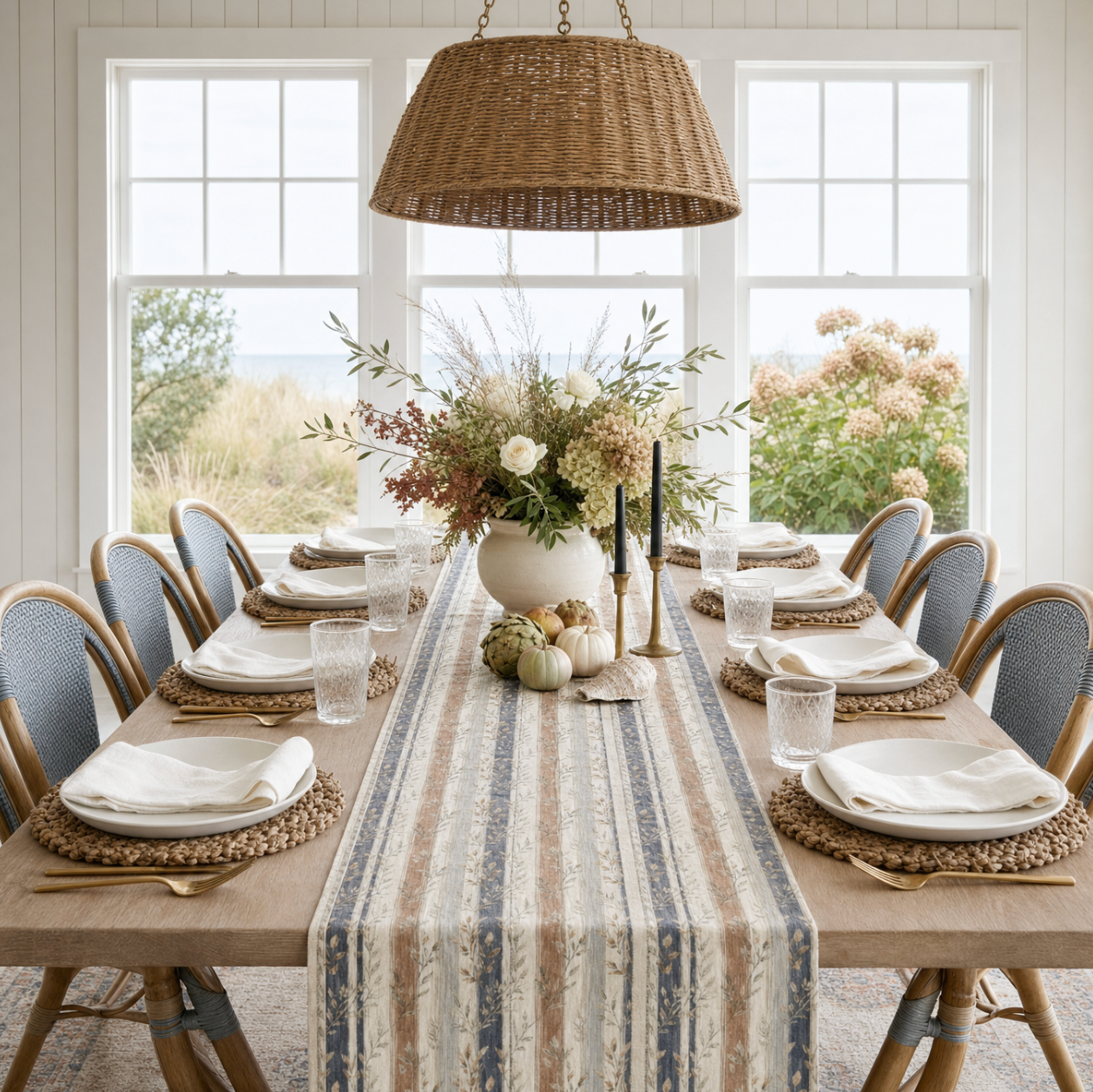 Autumn Tide Stripe Table Runner  Home Decor