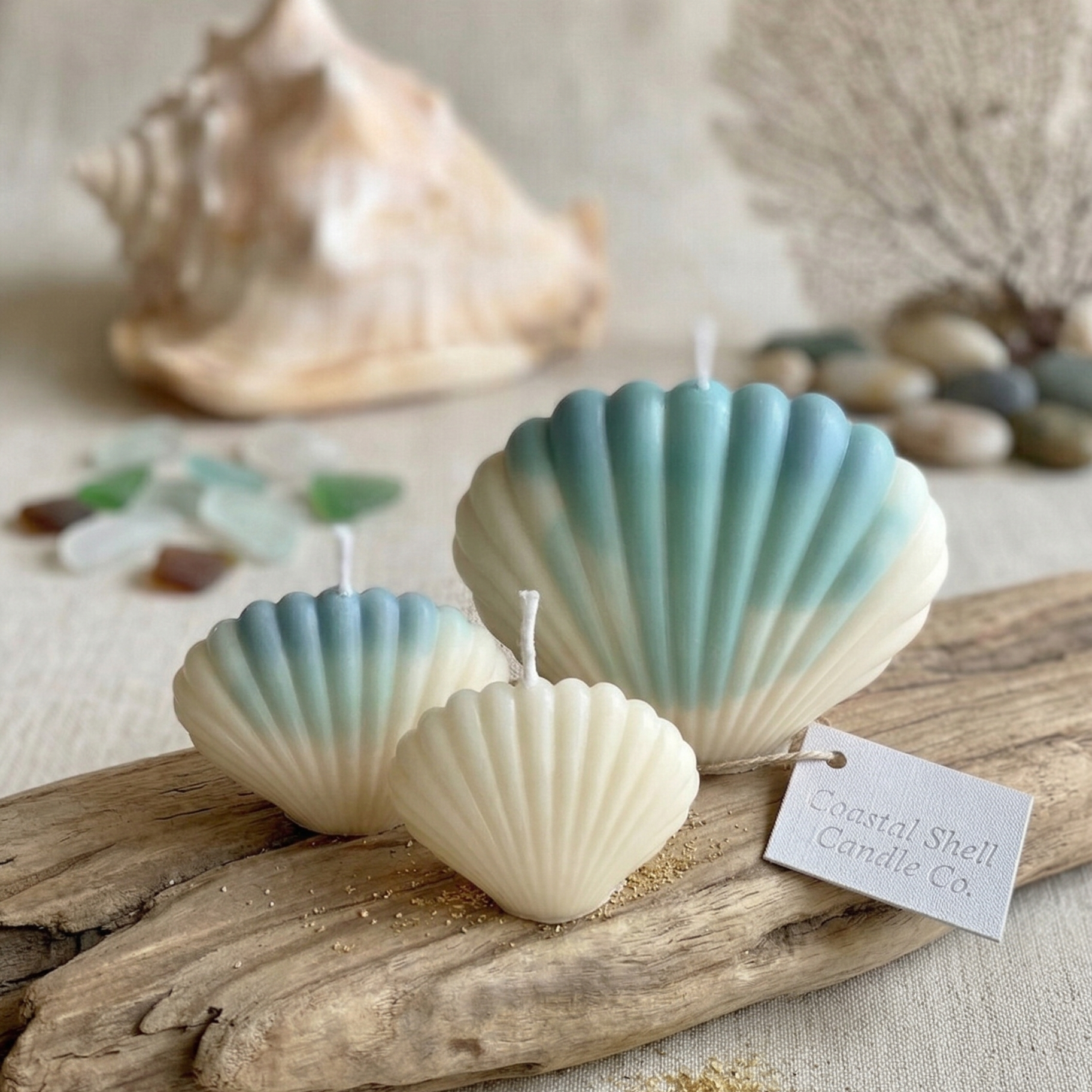 Shell Candle | Handmade Coastal Decor  candles