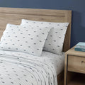 Twin XL size Coastal Beach 100-Percent Cotton Navy Blue White Stripe Sheet Set  Bedroom > Sheets and Sheet Sets
