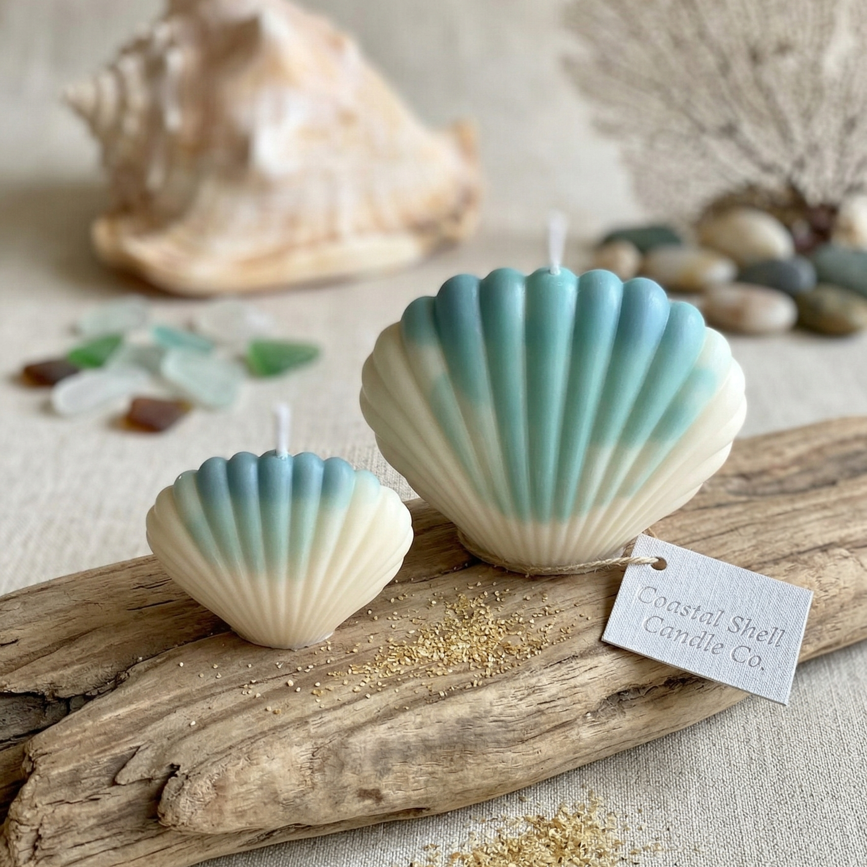 Shell Candle | Handmade Coastal Decor  candles