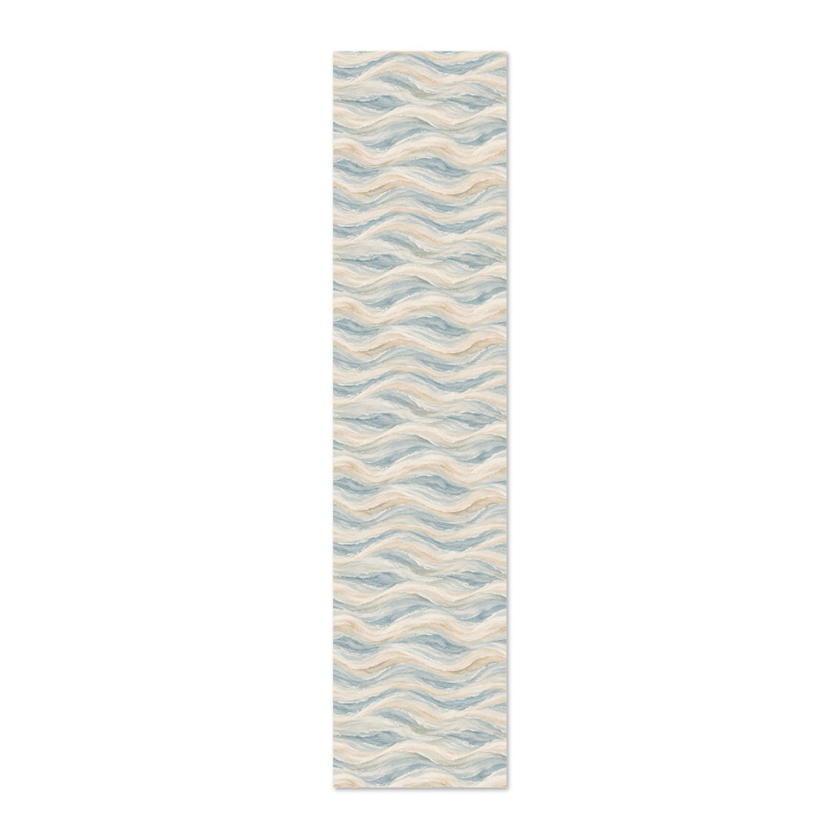 Light blue and warm sand wave wallpaper with a subtle hand-painted watercolor effect.