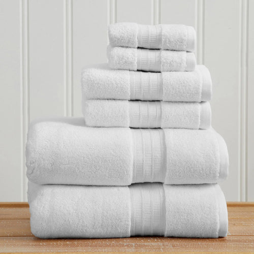 100% Cotton Premium Bath Towel Set - Chiara Collection, white, 5-piece by Great Bay Home