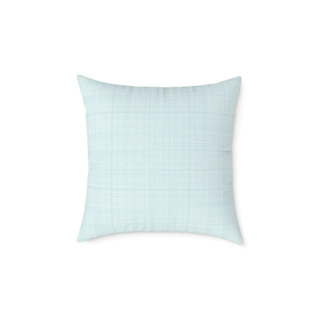 Decorative coastal pillow with a linen-like texture and seaside feel.