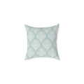 Aqua coastal botanical leaf motif decorative throw pillow cover for beach house home decor