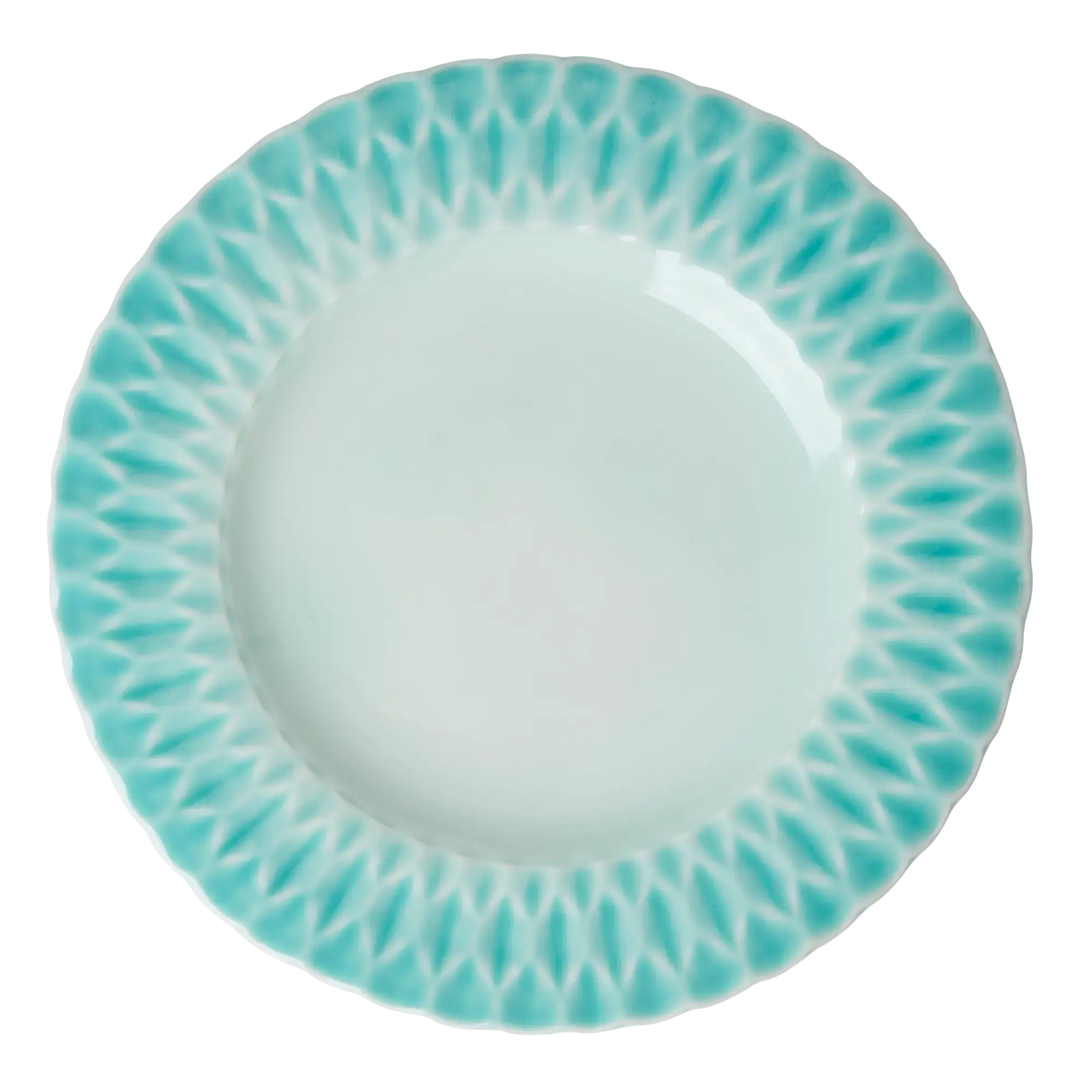Aqua ceramic dinner plate set of 6 for coastal table settings