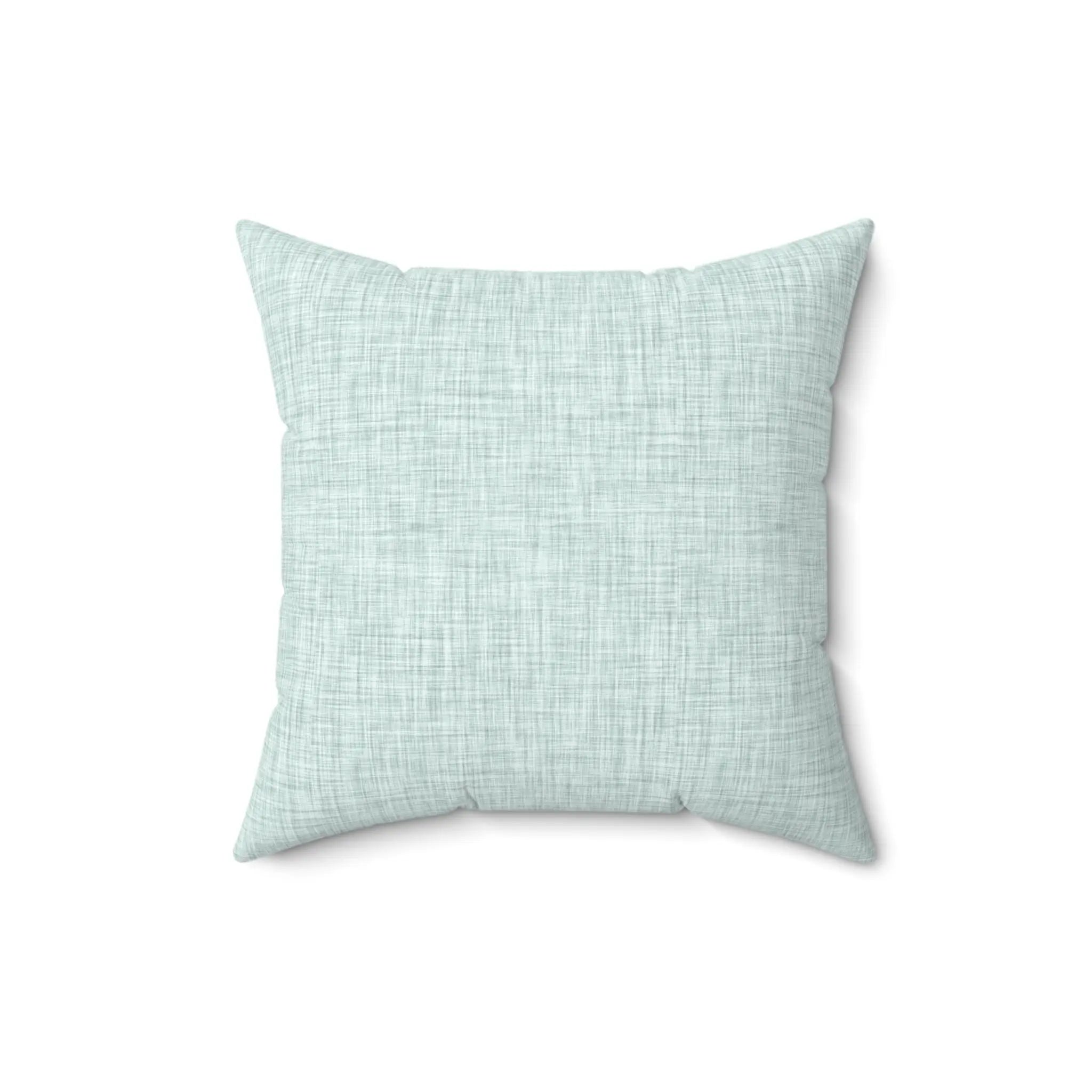Breeze Linen Throw Pillow in pale aqua textured fabric, coastal-style decor accent.