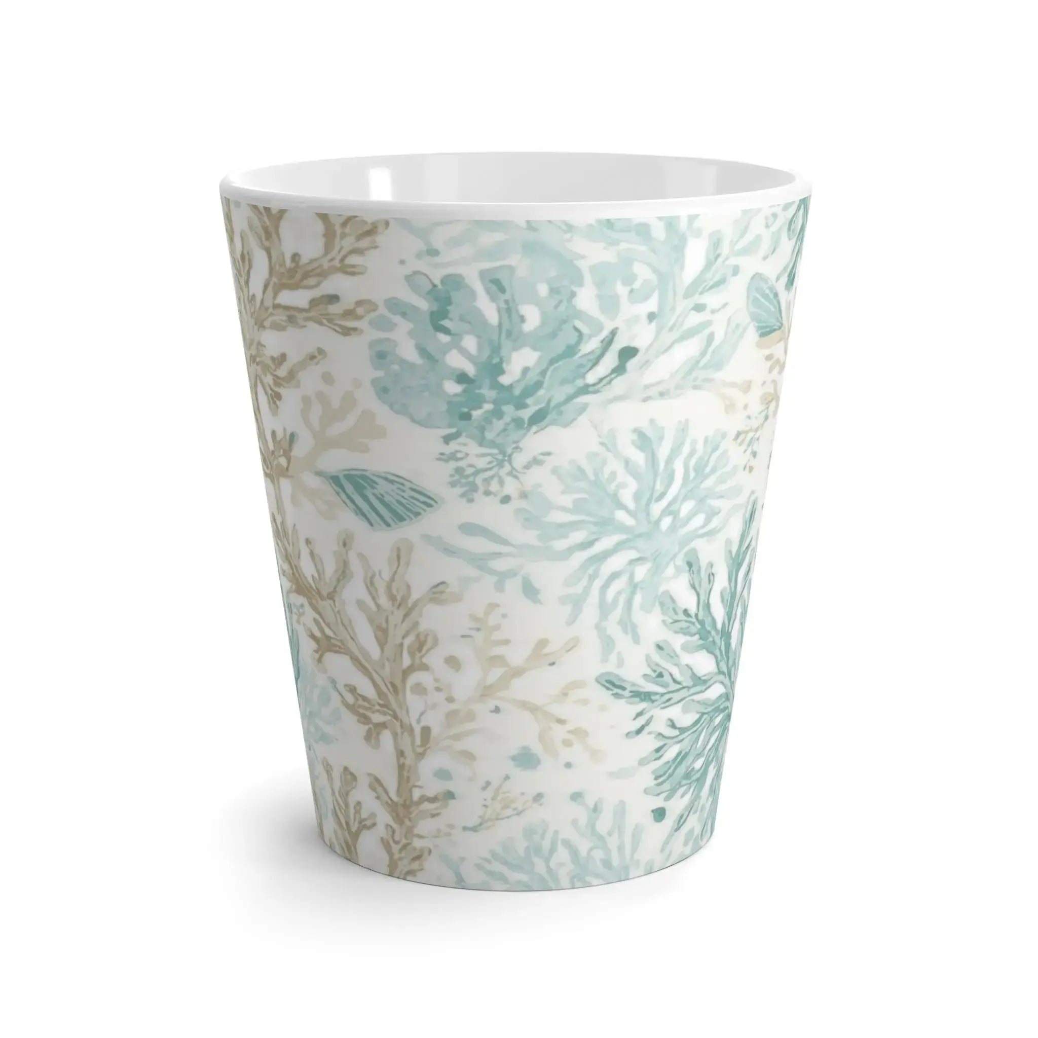 Aqua coral coffee mug for beach houses