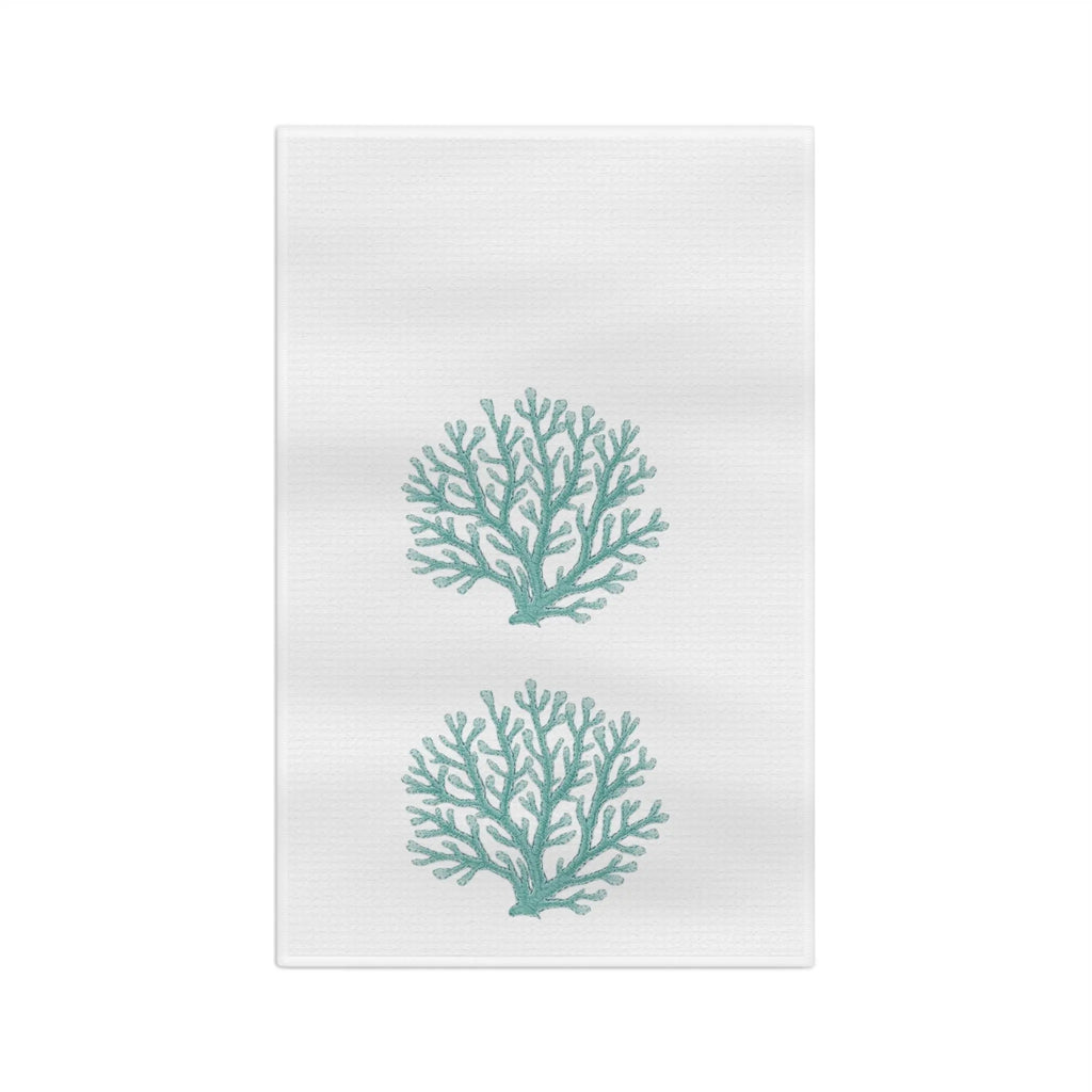 Aqua Coral Reef Kitchen Towel Printify