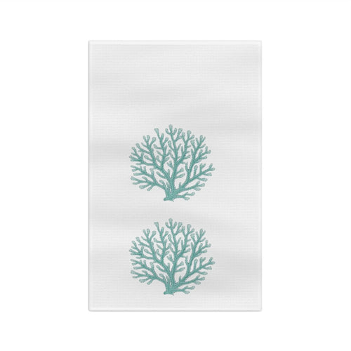 Aqua Coral Reef Kitchen Towel Printify