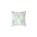 Double-sided aqua sand coral pattern on premium coastal throw pillow