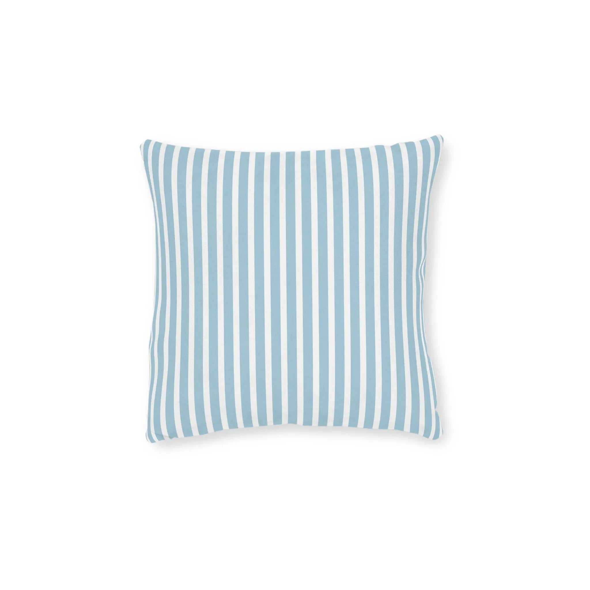 Hampton Stripe Throw Pillow with blue vertical stripes for coastal decor.