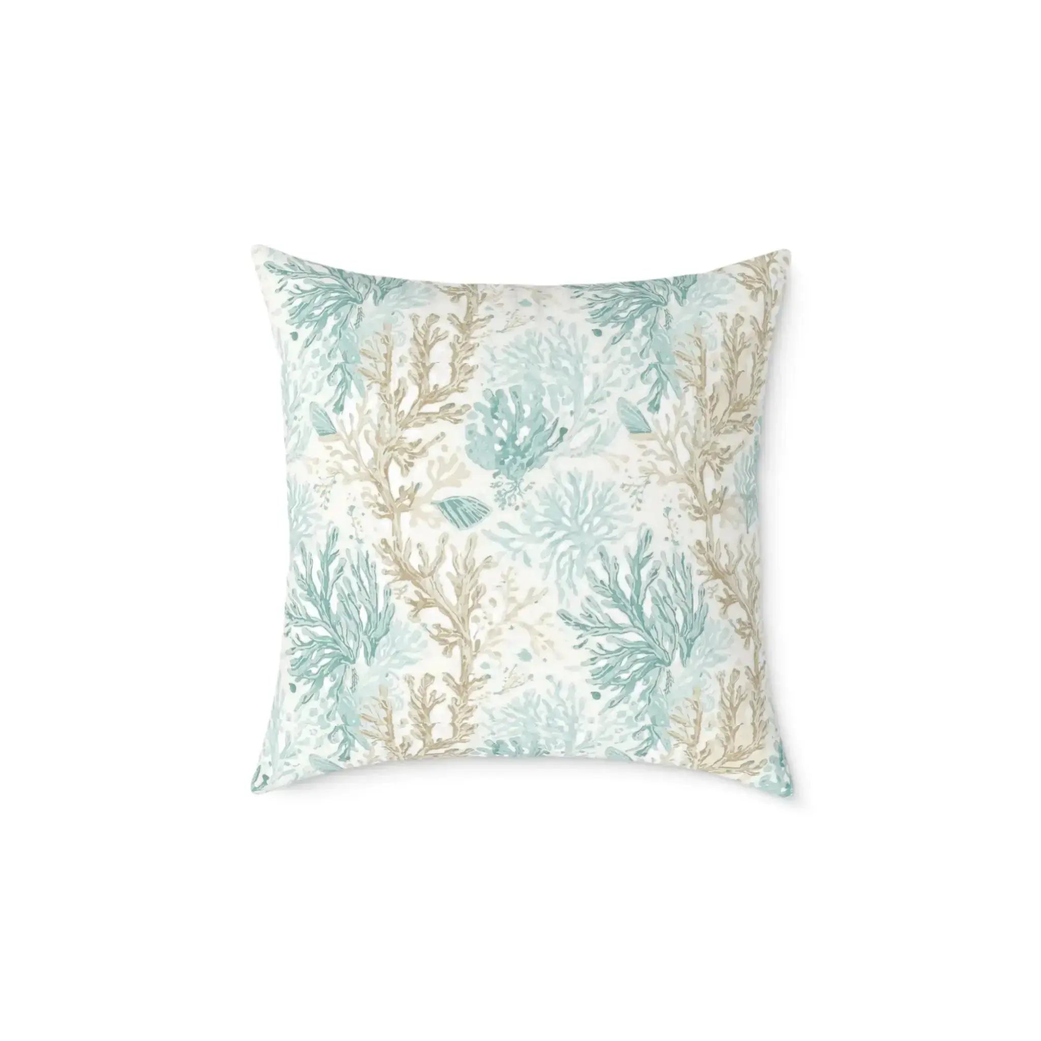 Coral coastal pillow for summer beach house entertaining