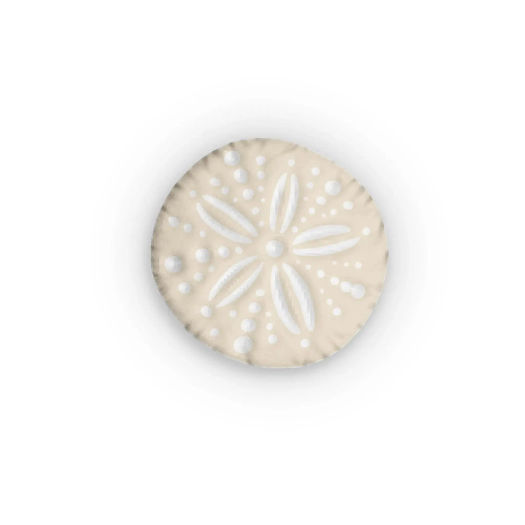 Sand Dollar Round Pillow — Coastal Beach Decor Accent Cushion  Home Decor