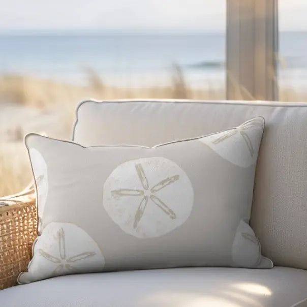 Sanibel Sand Dollar Lumbar Pillow Printify