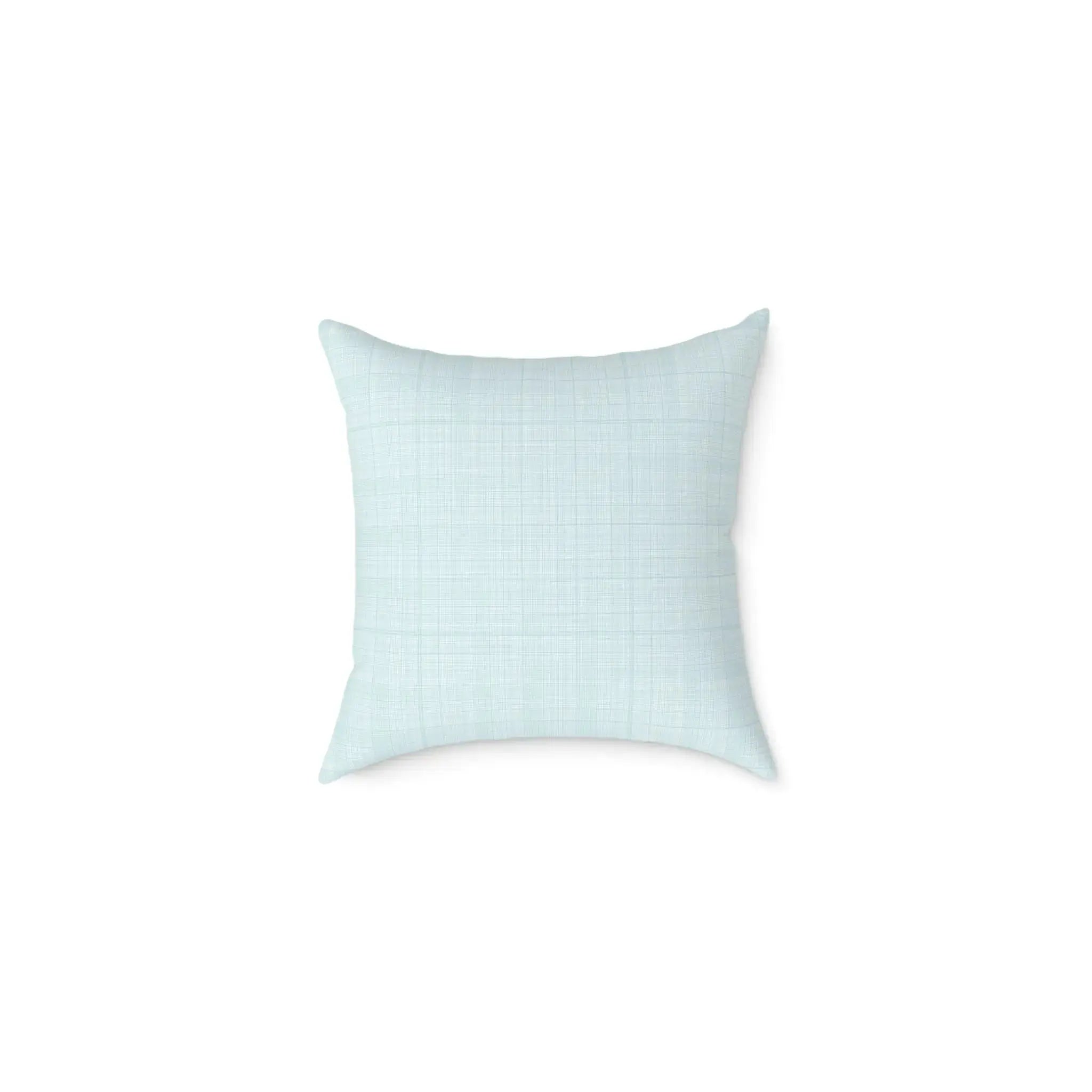 Square decorative pillow in soft blue tones for a calm coastal interior.