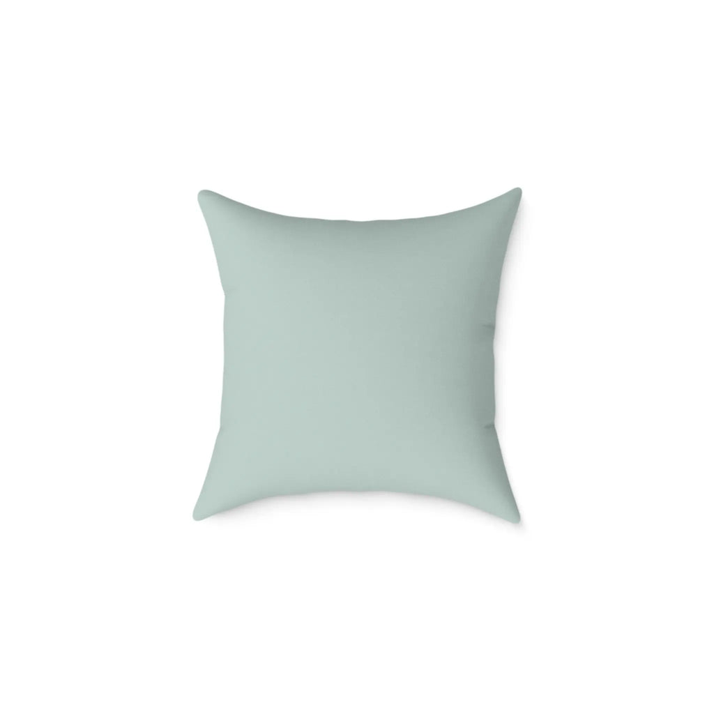 Starfish Coastal Throw Pillow in pale seafoam, square decorative cushion.