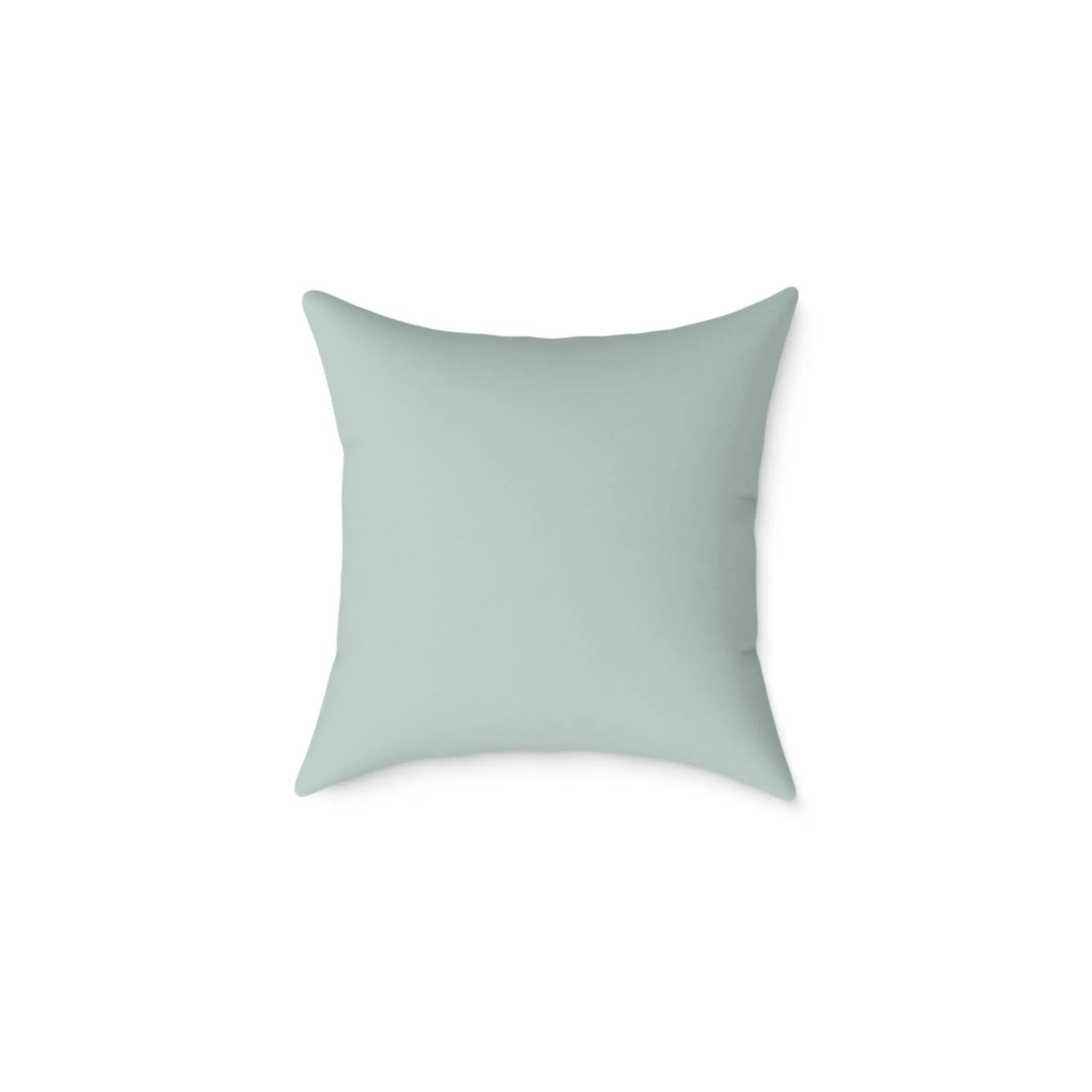 Starfish Coastal Throw Pillow in pale seafoam, square decorative cushion.