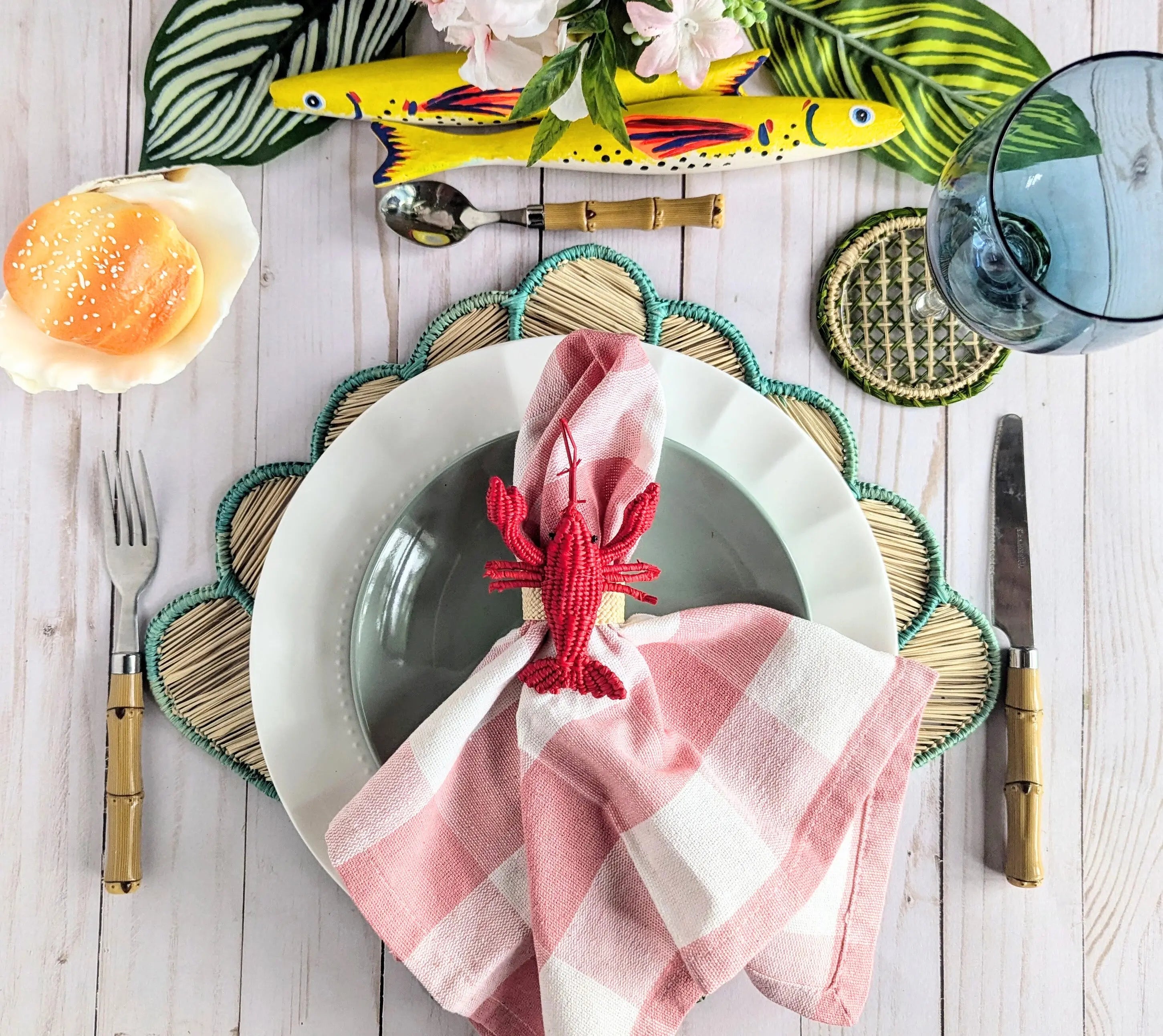 Shell Handwoven Iraca Placemat MacondoForever