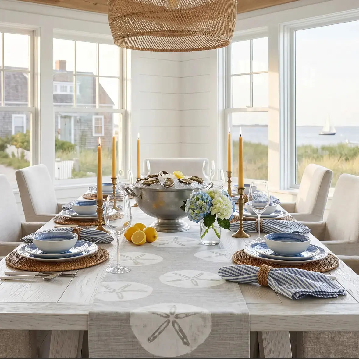 Sanibel Sand Dollar Table Runner  Home Decor