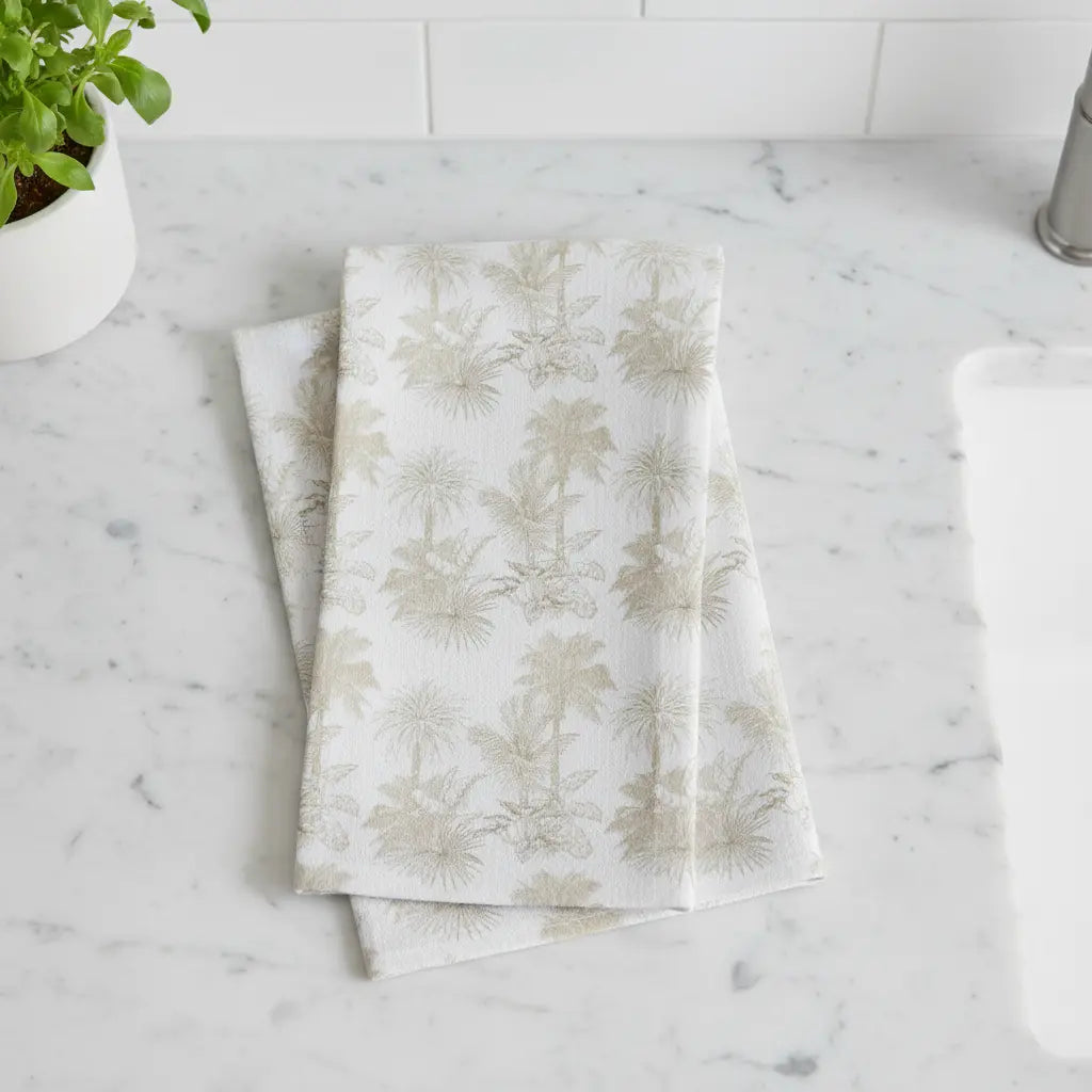 Biscayne Palm Kitchen Towel Printify