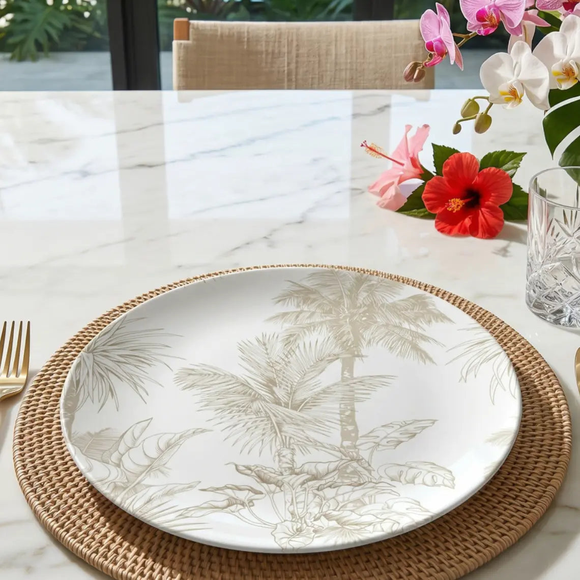 Biscayne Palm 10" Dinner Plate ShineOn Fulfillment