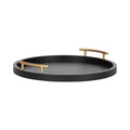 Black and gold round tray for living room decor