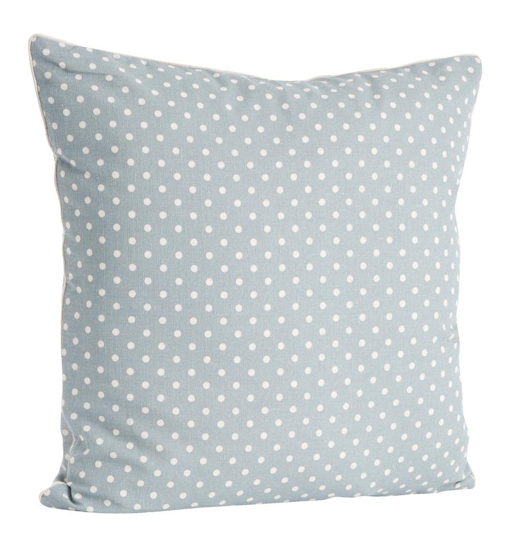 Blue and white polka dot decorative pillow for an elegant and timeless interior.