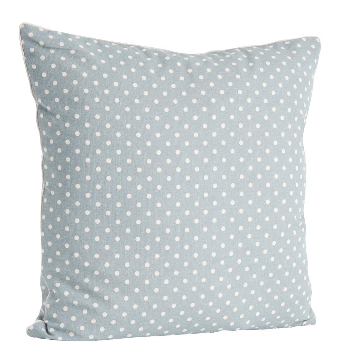 Blue and white polka dot decorative pillow for an elegant and timeless interior.