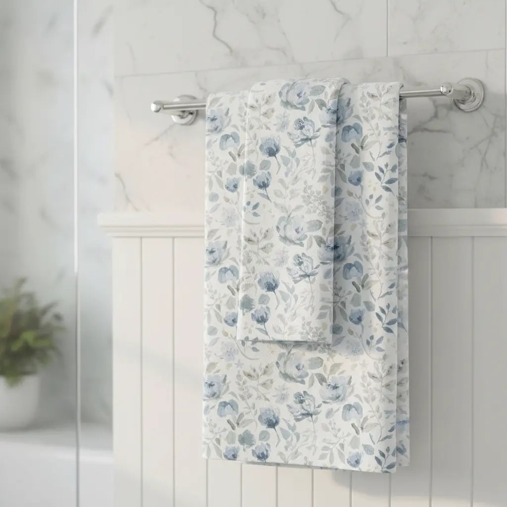 Harbor Bloom Mink Cotton Bath Towel Printify