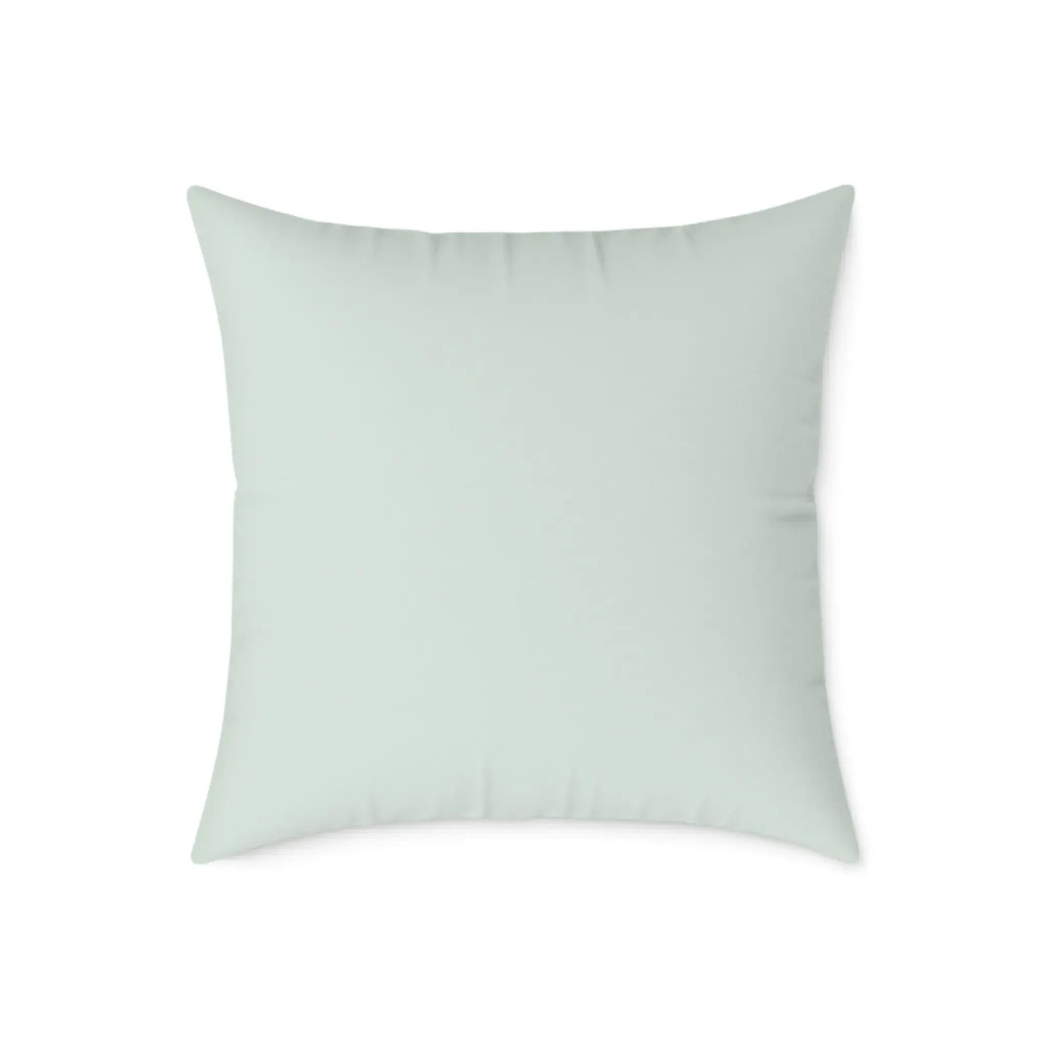 Closeup of blue and green coastal flora throw pillow showing detailed floral coastal pattern