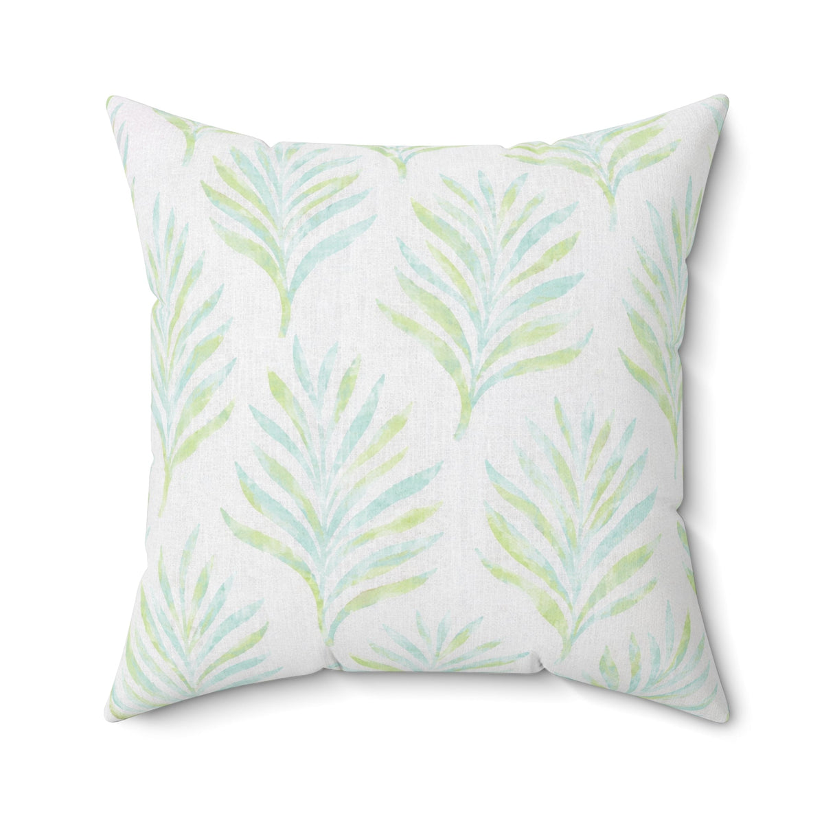 Blue and green tropical throw pillow for beach house home decor