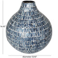 Mother of Pearl Blue Shell Handmade Vase Loving Coastal Living