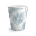 Blue palm trees coffee mug for beach house and coastal kitchens