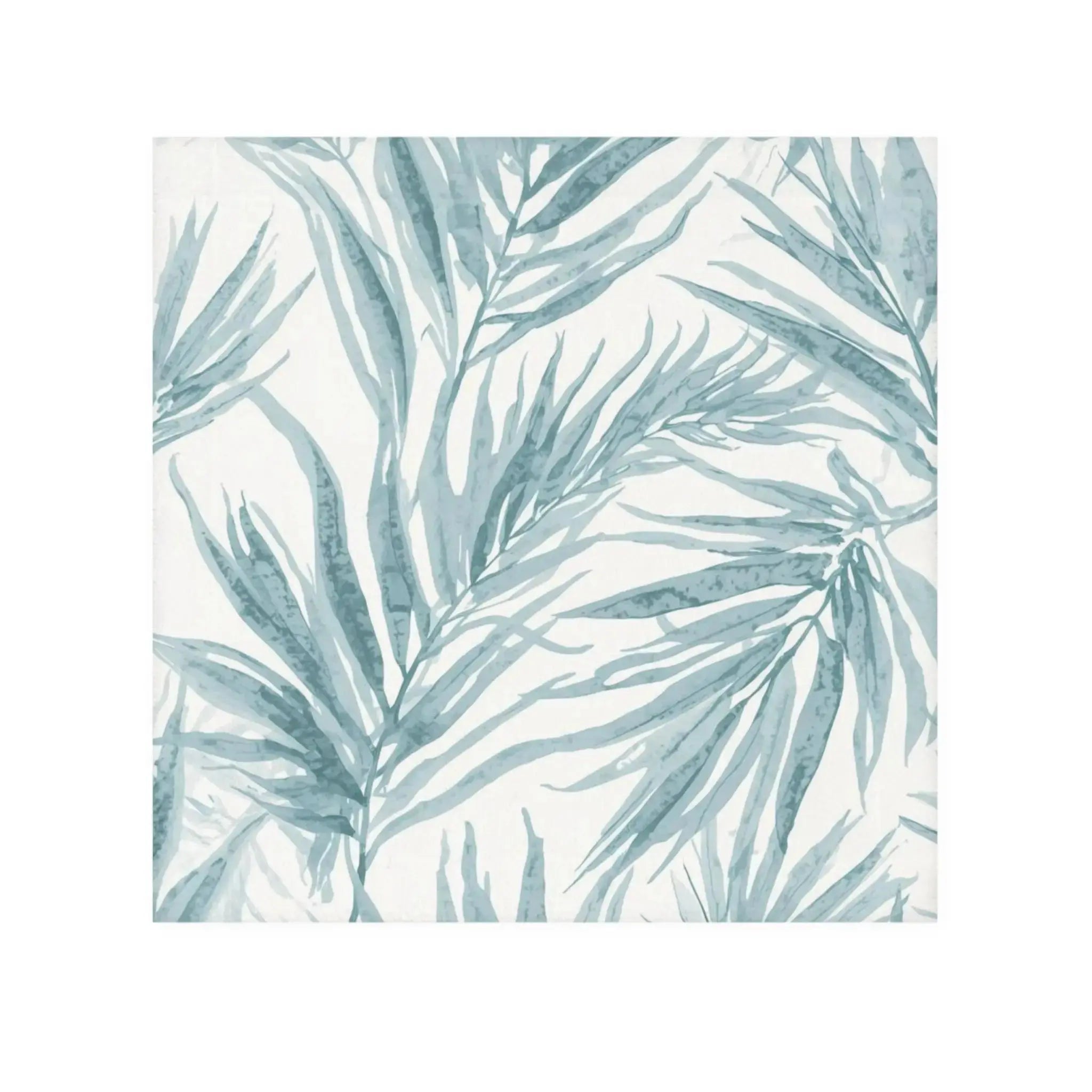 Blue palm face towel with palm leaf pattern for coastal bathroom decor