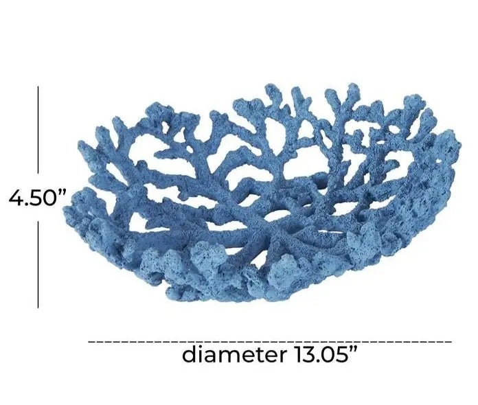 Blue coral resin centerpiece bowl with ocean-inspired design