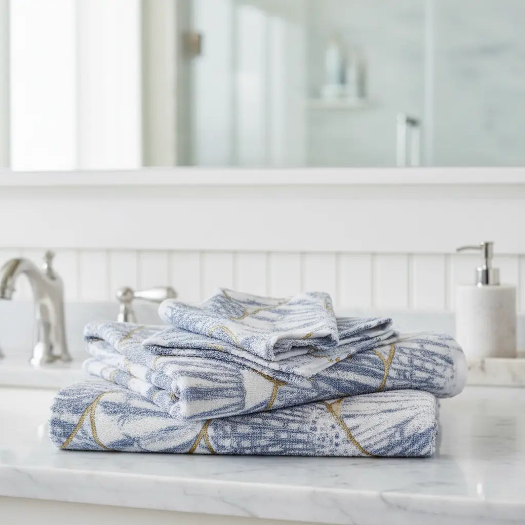 Nantucket Shell Mink-Cotton Bath Towel Printify