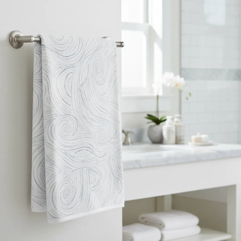 Abstract Coastal Bath towel Printify