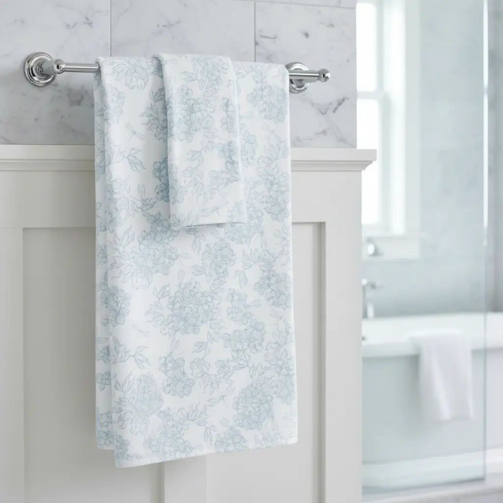 Chatham Hydrangea Cotton Bath Towel Printify