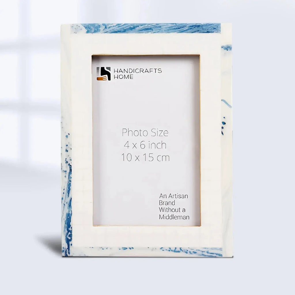 modern coastal picture frame with soft wave design