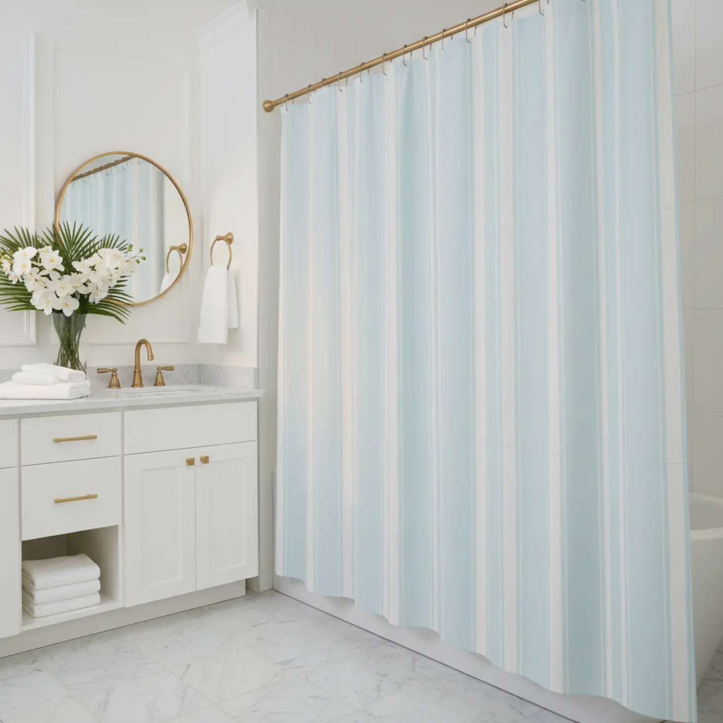 Southampton Stripe Shower Curtain Printify