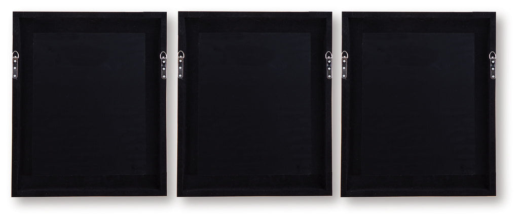 Hendridge - Wall Art Set (Set of 3) - Taupe / White  Framed Print Sets