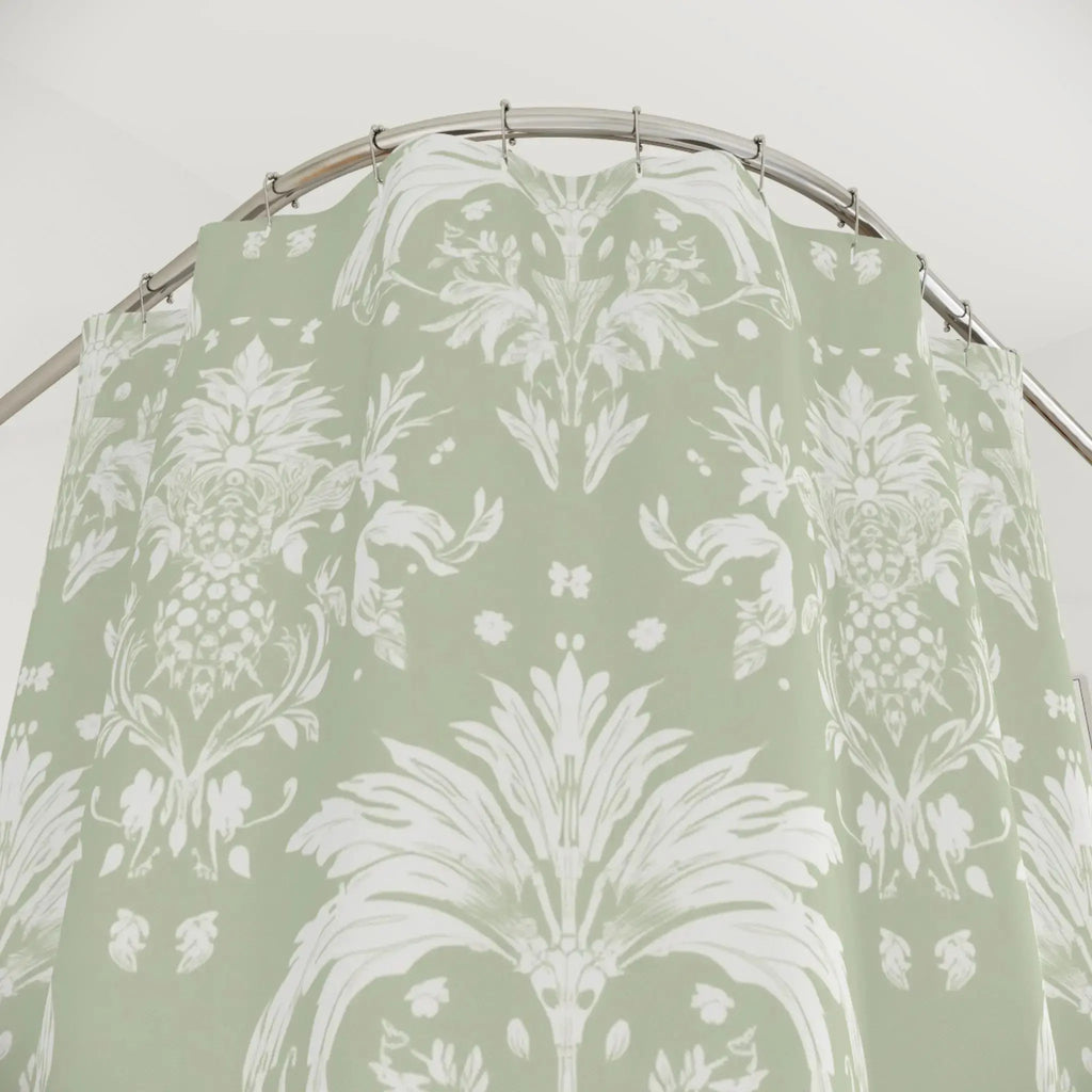 Vintage Damask Shower Curtain – Sage Green Classic Bathroom Decor  Home Decor