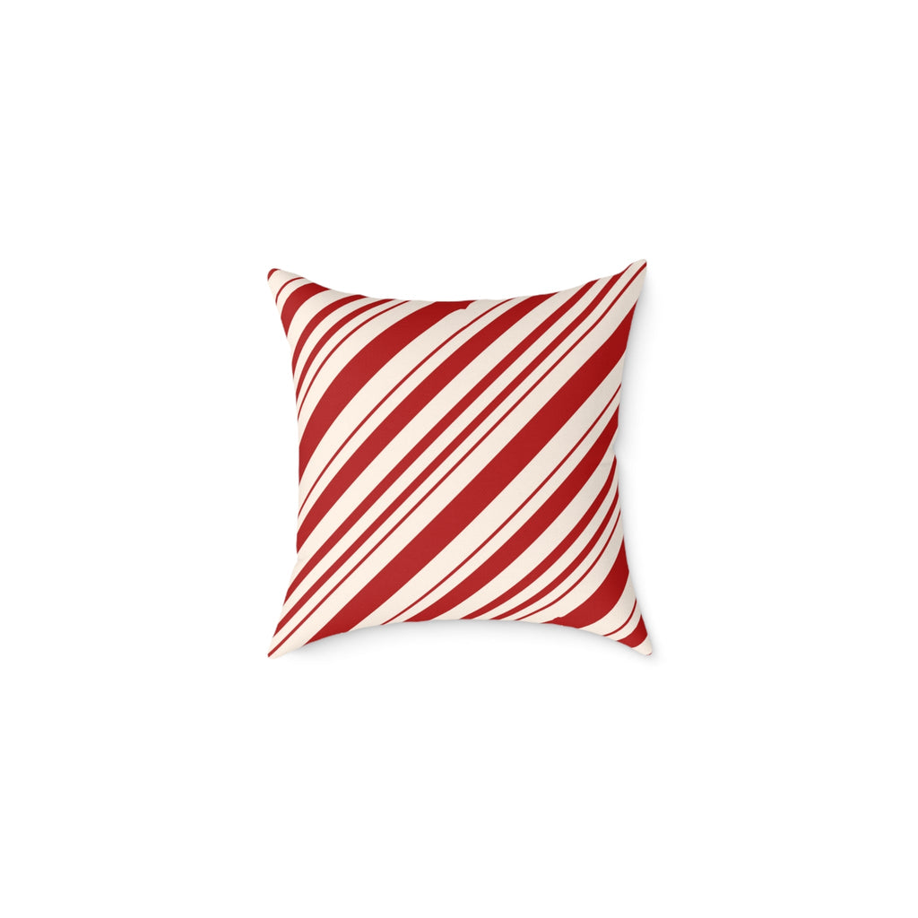 Classic red and white holiday throw pillow for traditional Christmas decorating.