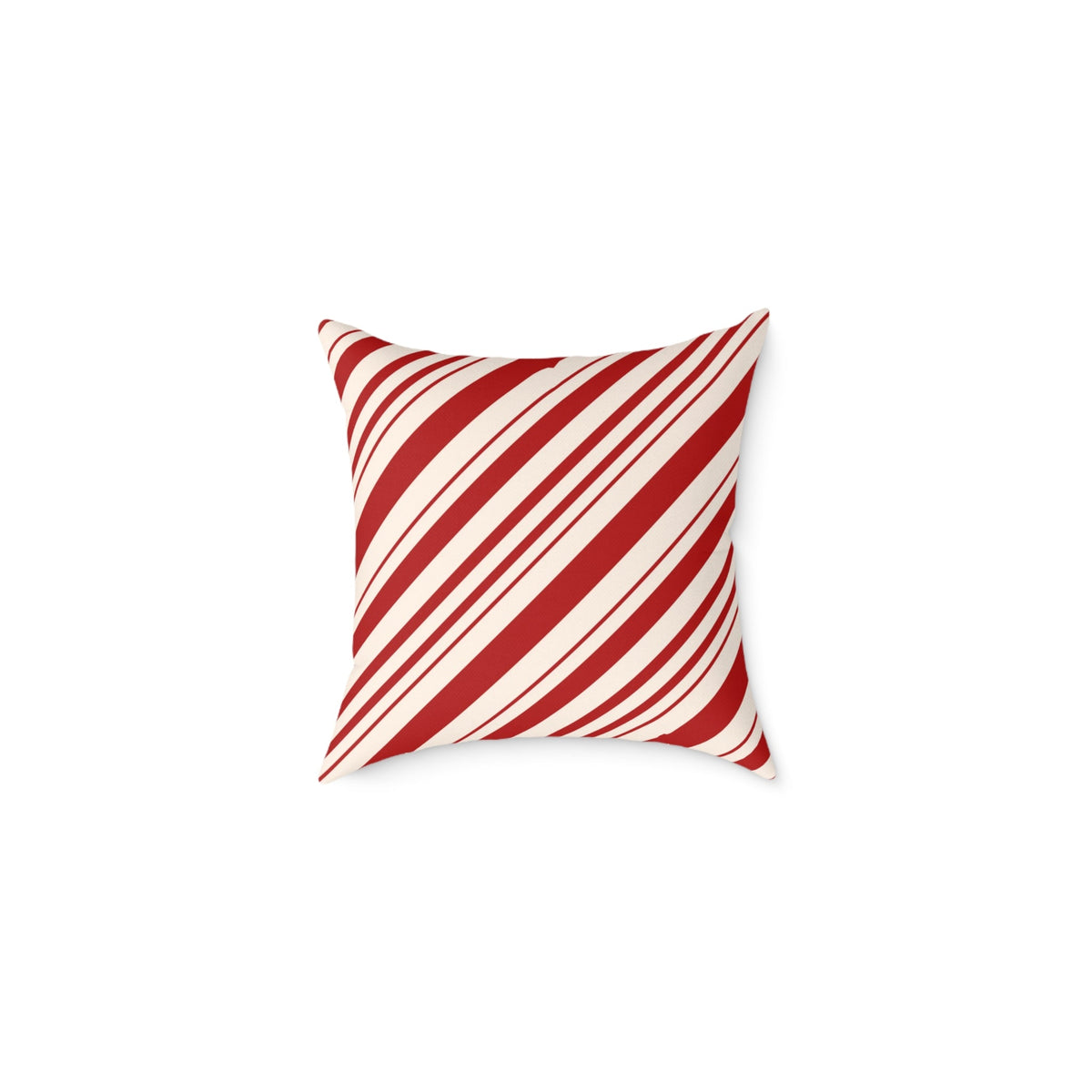 Classic red and white holiday throw pillow for traditional Christmas decorating.