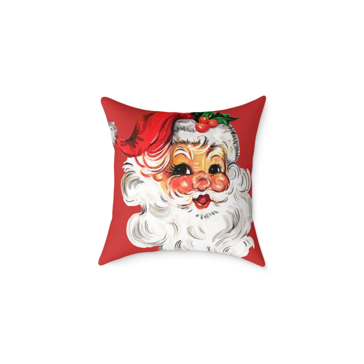 Classic vintage Santa throw pillow for traditional seasonal decorating.